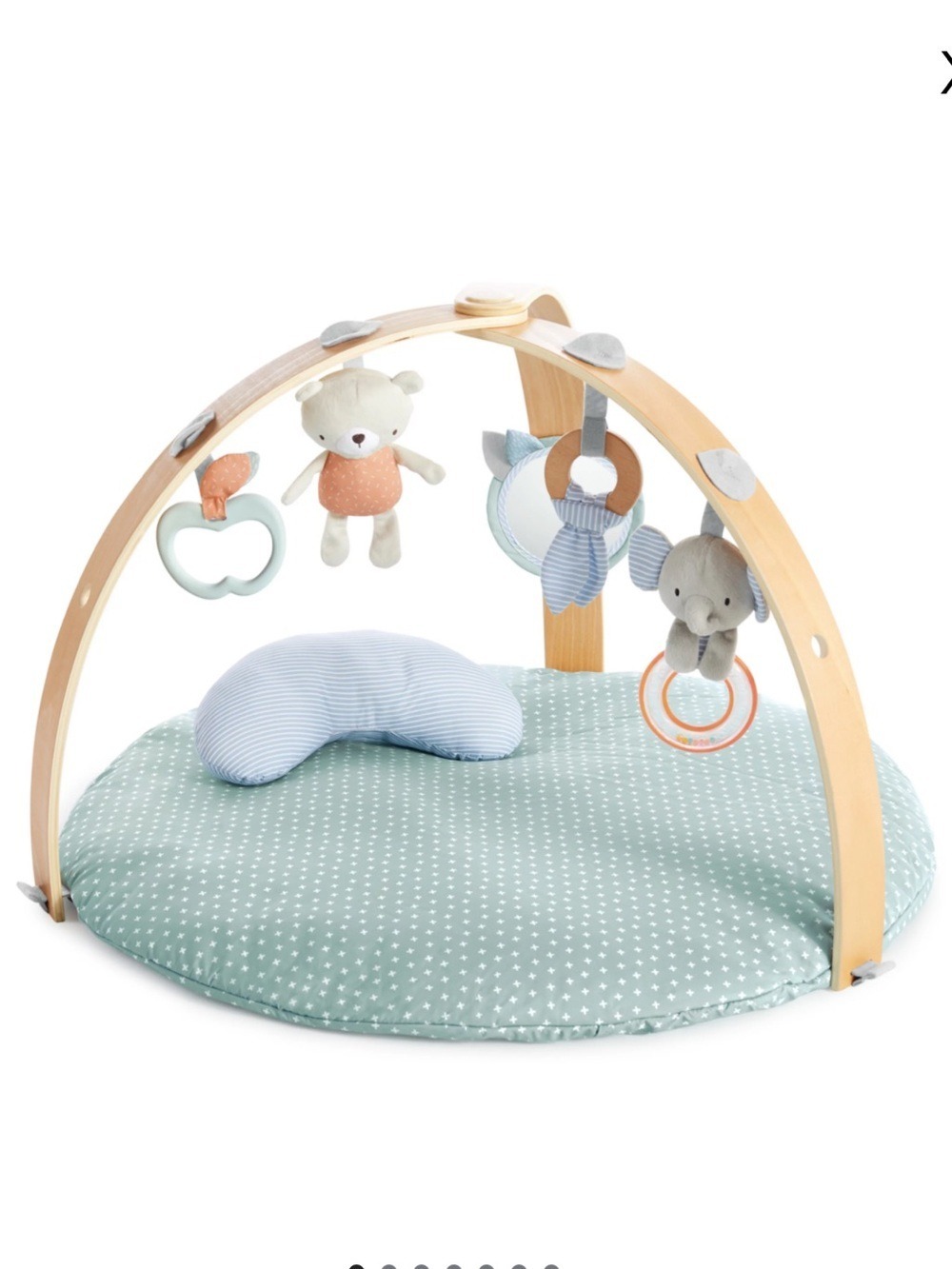 Ingenuity Cozy Spot Reversible Duvet Activity Gym & Play Mat with Wooden Toy Bar